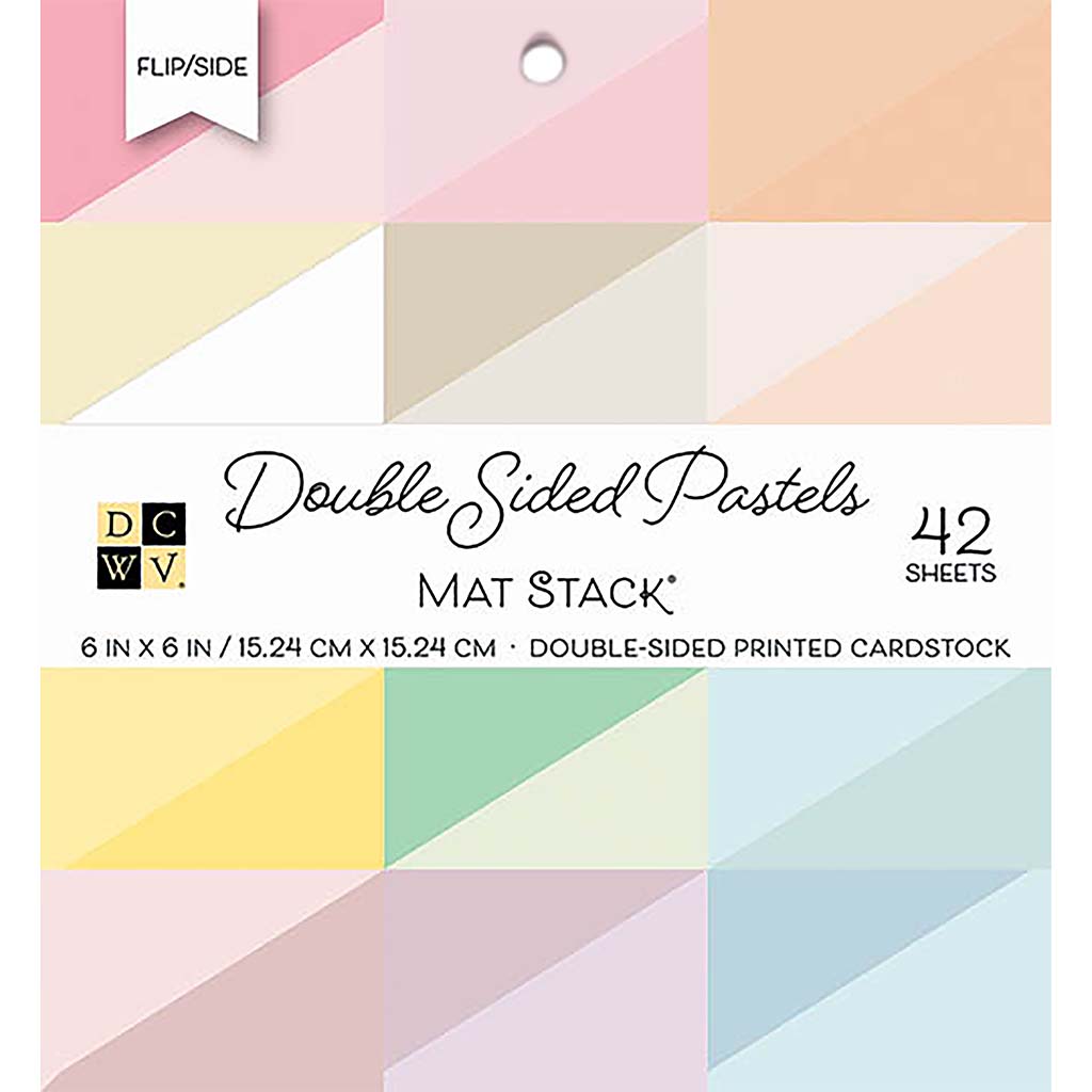 Double-Sided Cardstock Stack  Flipside Pastel 6in x 6in, 42pk