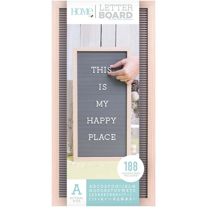 DCWV Letter Board 10in x 20in- Oak w/ Gray Insert- 188pcs