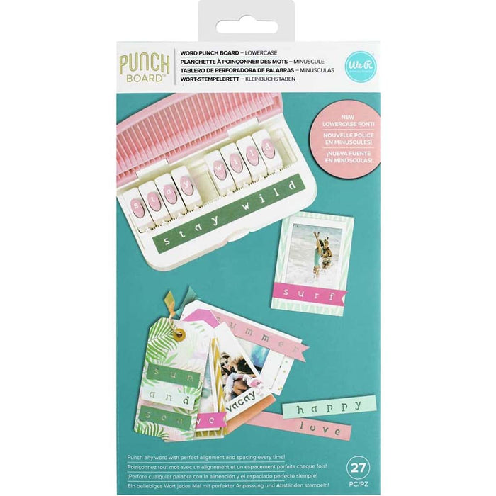 We R Memory Keepers Word Punch Board Lowcercase, 27pc