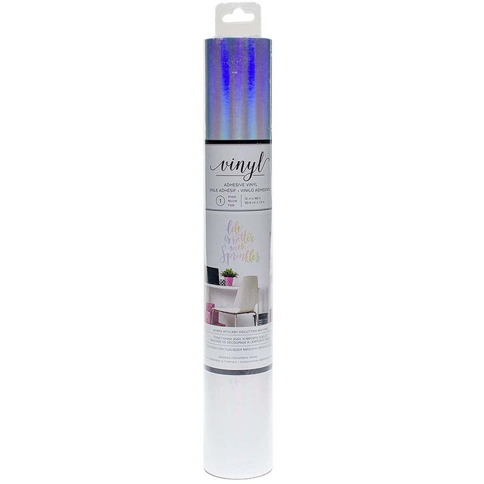 Adhesive Vinyl Holographic Silver Rainbow, 12in x 48in