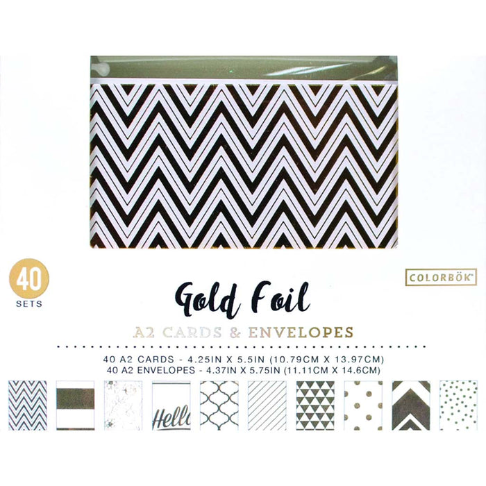 Colorbok Gold Foil A2 Cards and Envelopes 40 Sets
