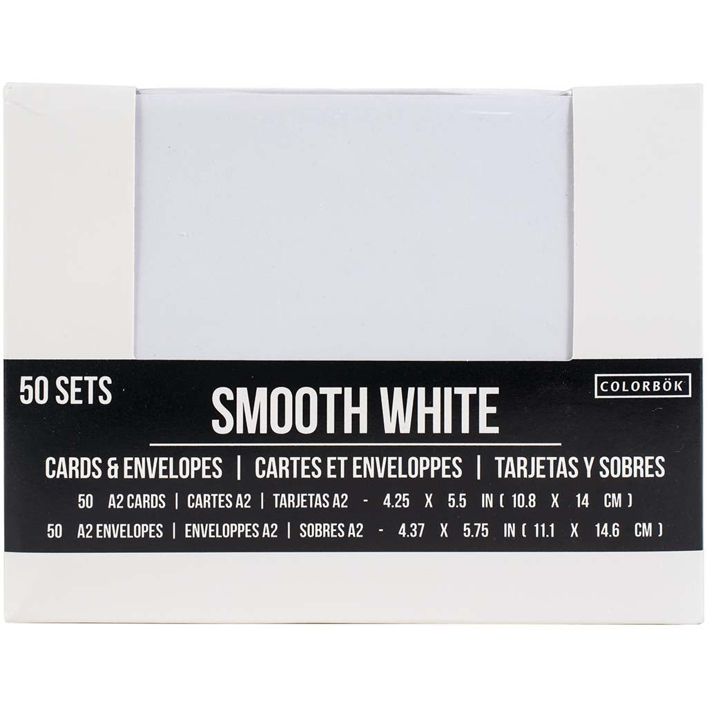 A2 Cards &amp; Envelopes White, 50 Set