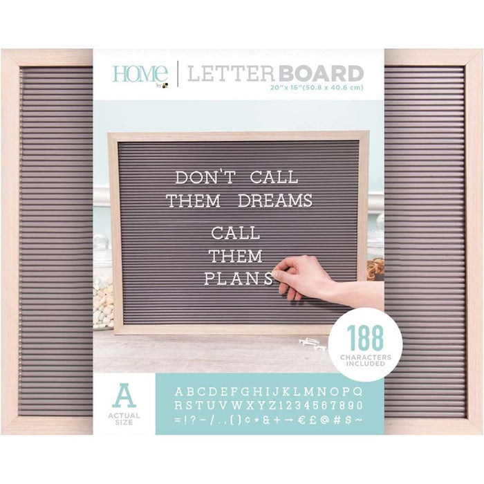 DCWV Letter Board 20in x 16in- Oak and Gray, 188pcs