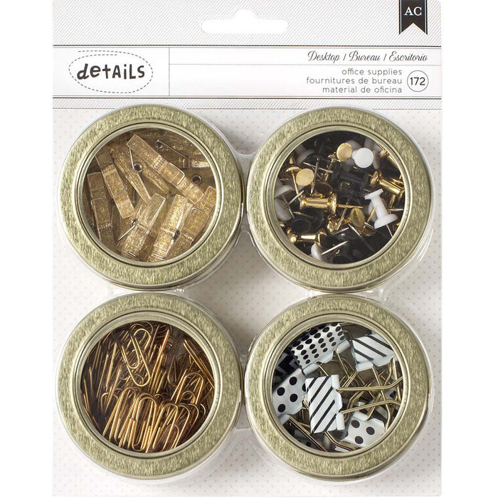 Value Pack Magnetic Office Tins 2.5in 4/Pkg-Assortment, 172pcs