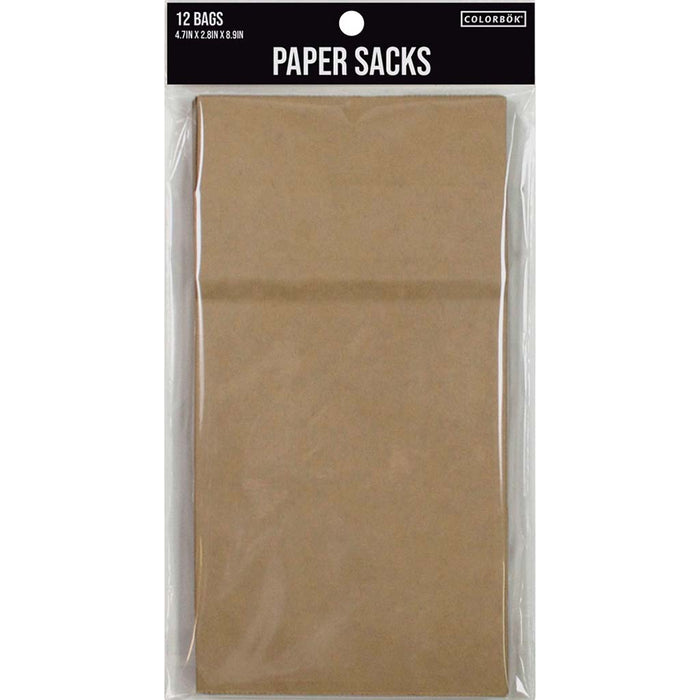 Colorbok Kraft Paper Sack Gift Bags 4.7in x 8.9in-12 pack