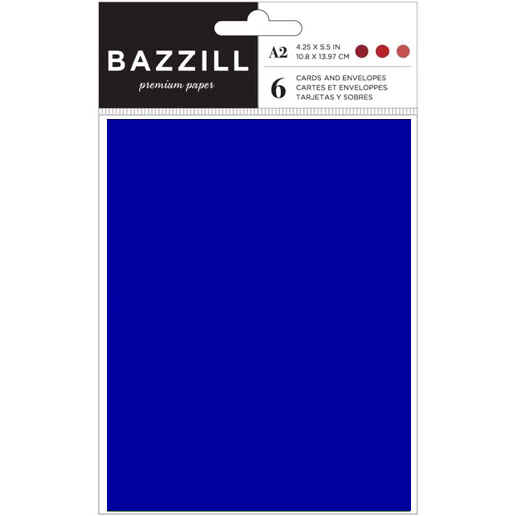 Bazzill A2 Cards and Envelopes 6Pc, Dark Blue