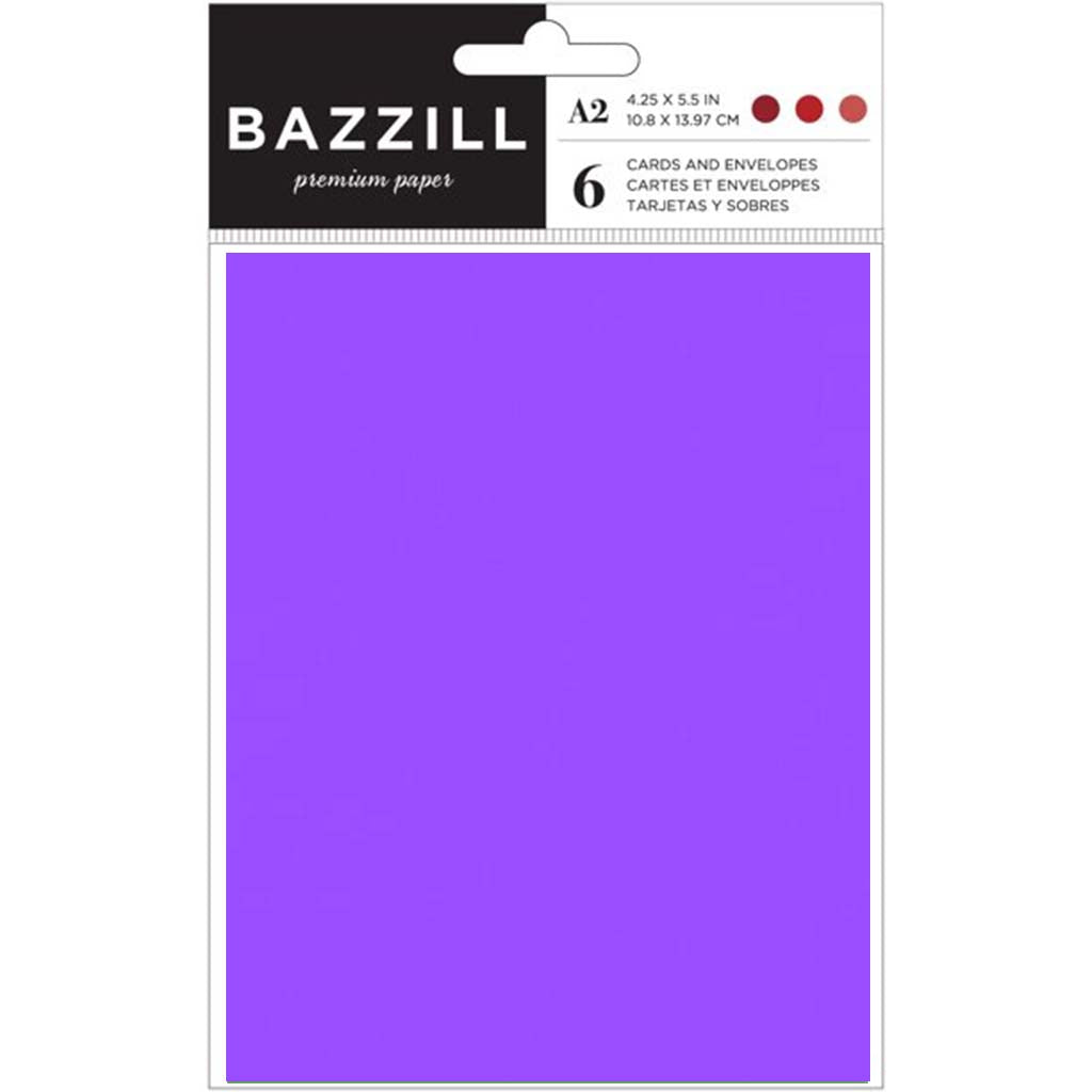 Bazzill A2 Cards and Envelopes 6Pc, Purple