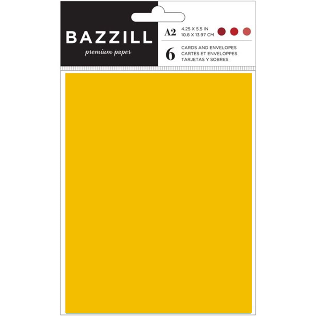 Bazzill A2 Cards and Envelopes 6Pc, Orange