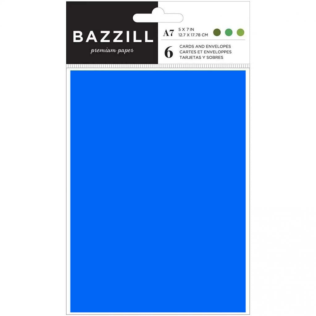 Bazzill A7 Cards and Envelopes 6Pc, Blue