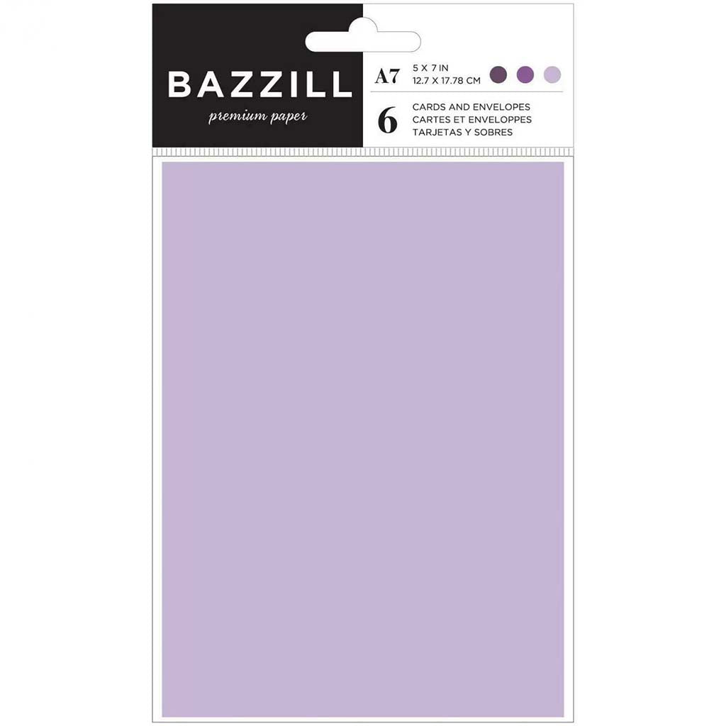 Bazzill A7 Cards and Envelopes 6Pc, Purple