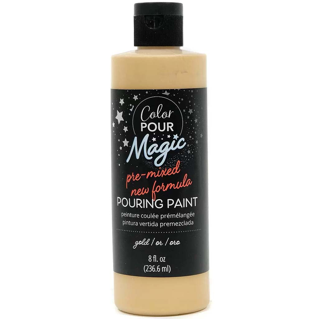 Color Pour Magic Pre-Mixed Paint 8oz, Metallic Gold