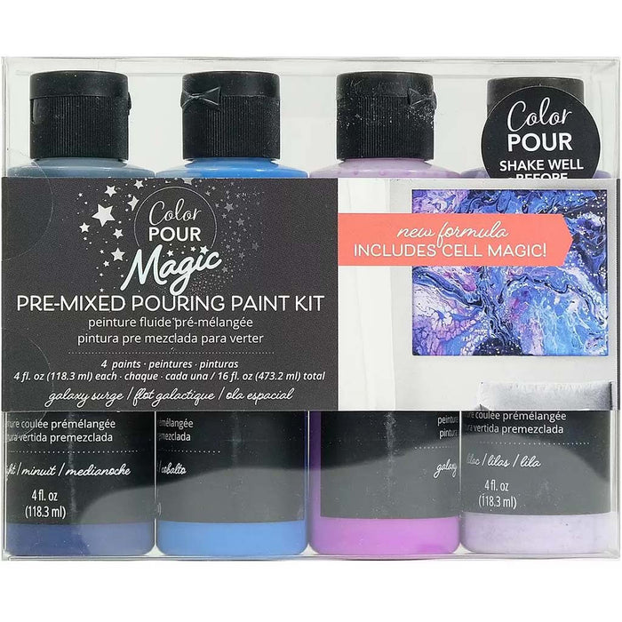 Color Pour Magic Galaxy Surge Pre-Mixed Paint Kit, 4pk- 4oz