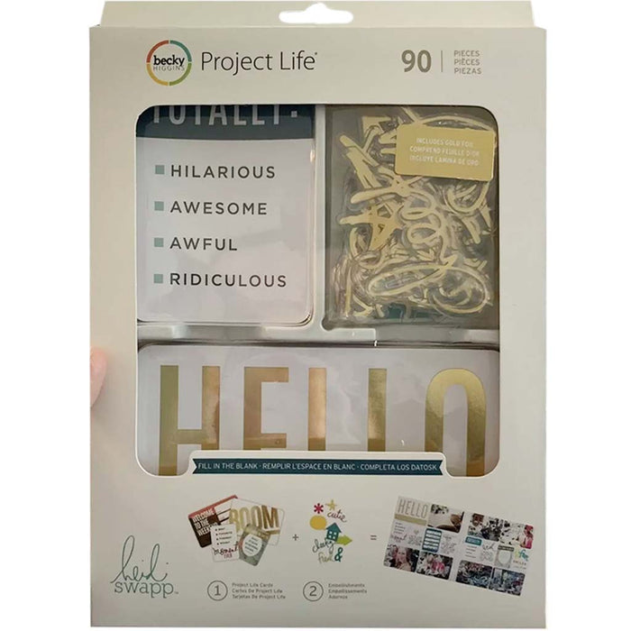 Project Life Value Kit Heidi Swapp-Fill in The Blank-Gold Foil (90 Pieces)