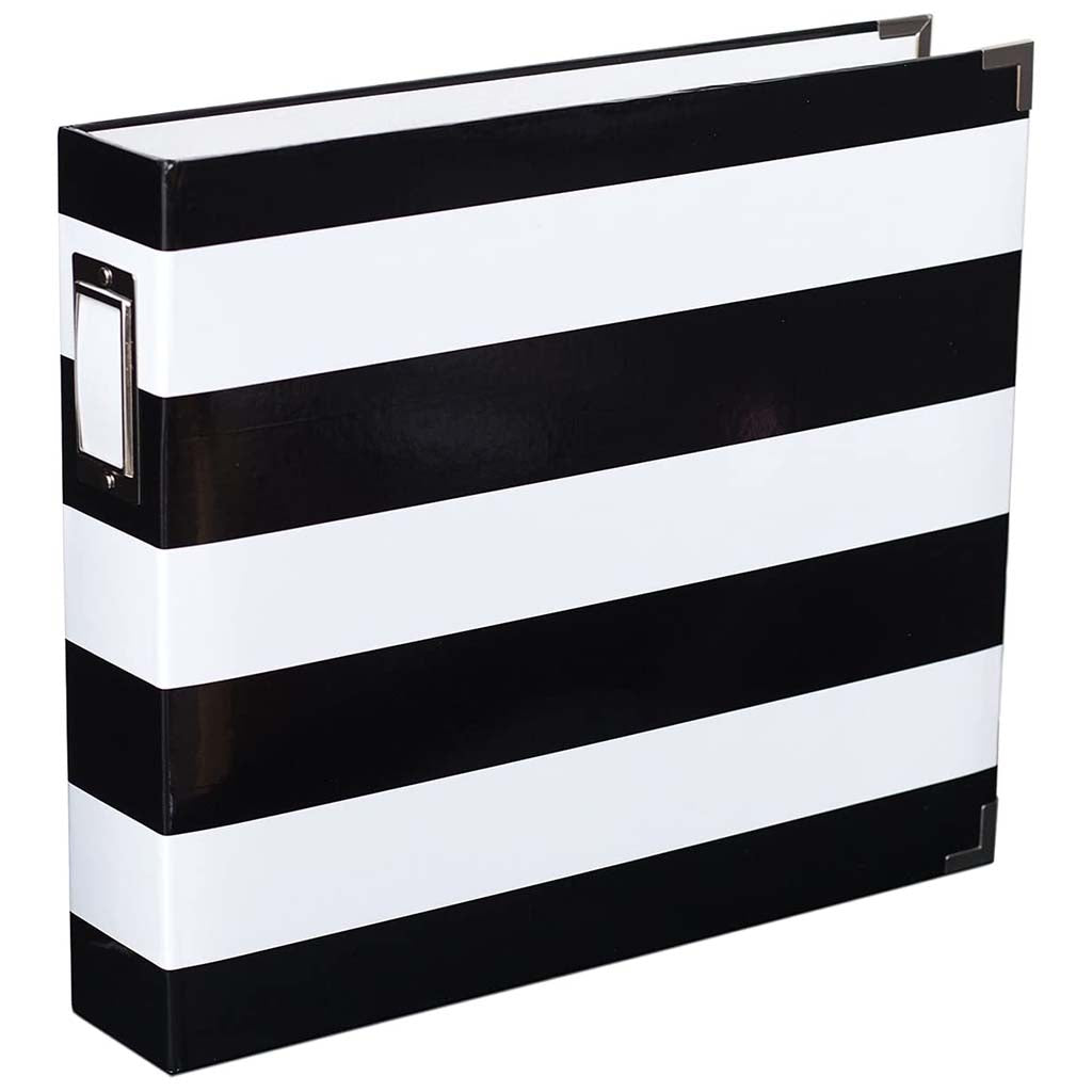 Project Life D-Ring Album Black &amp; White Stripe, 12in x 12in