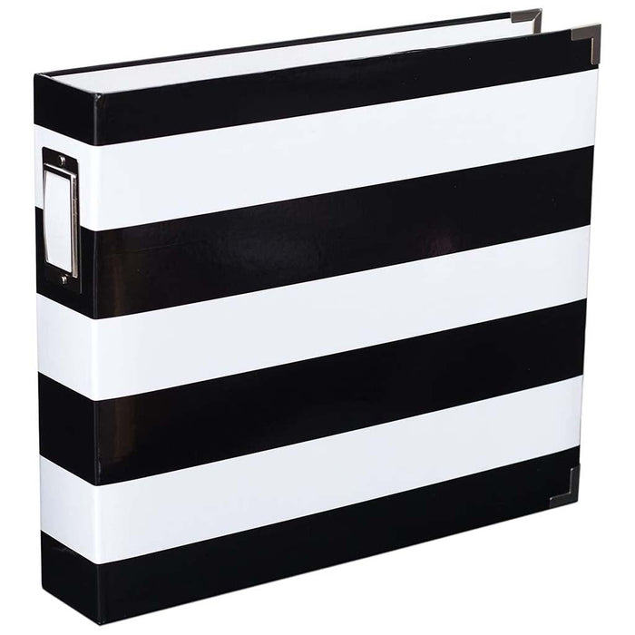 Project Life D-Ring Album Black & White Stripe, 12in x 12in