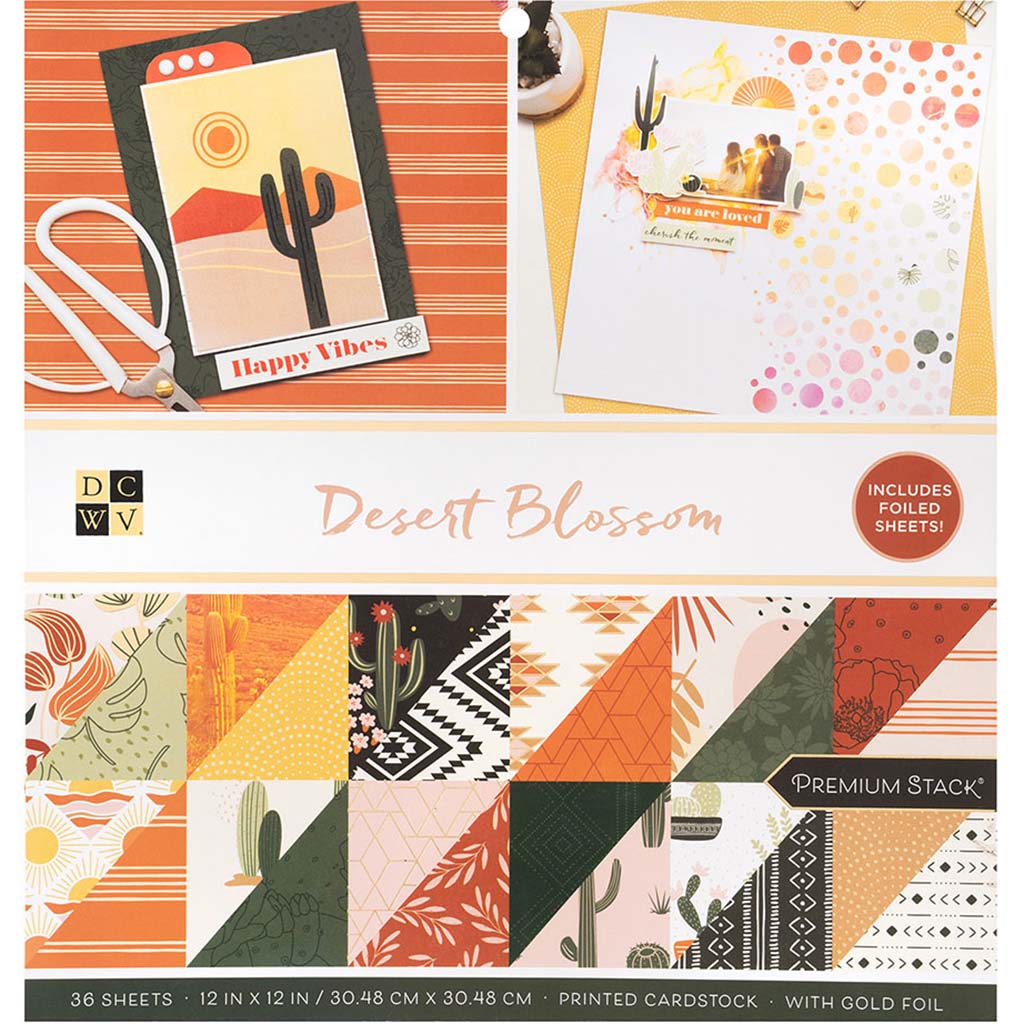 Dcwv Desert Blossom Double-Sided Cardstock Stack 12in x 12in, 36PK