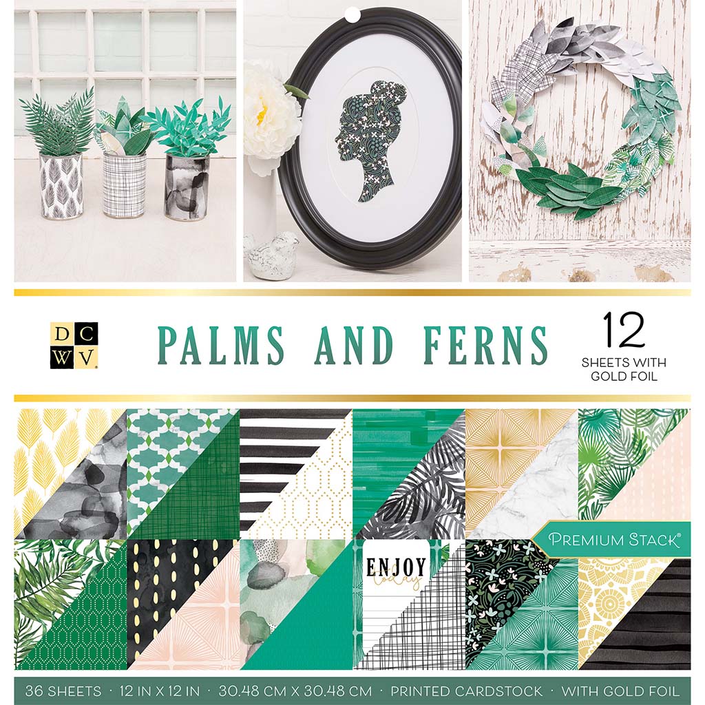 Double-Sided Cardstock Stack Palms And Ferns, 12in x 12in, 36pk