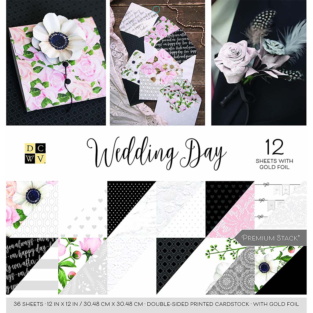 Double-Sided Cardstock Stack Wedding Day 12in x 12in, 36pk