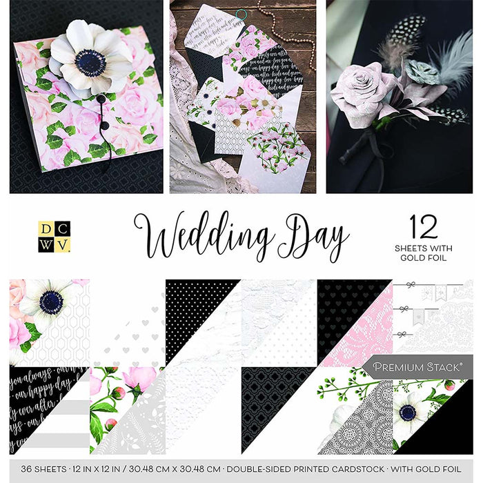 Double-Sided Cardstock Stack Wedding Day 12in x 12in