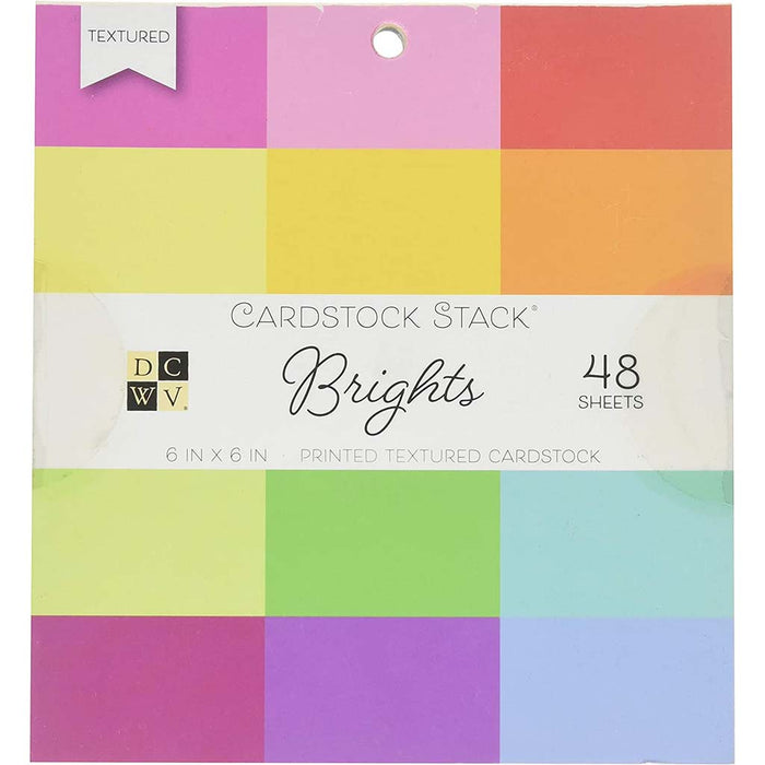 DCWV Single-Sided Cardstock Stack 6in x 6in, 48sheets- Brights
