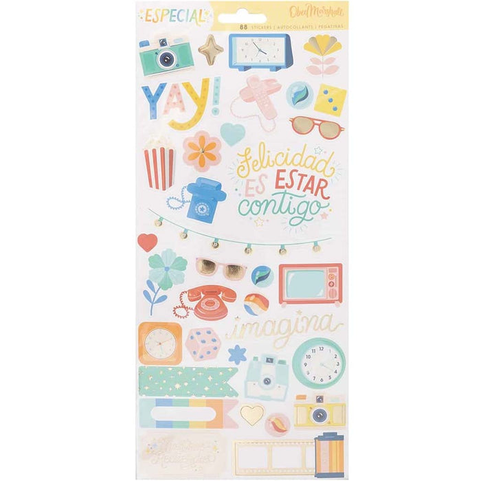 Obed Marshall Especial Accents & Phrases Cardstock Stickers 6in x 12in- 88pcs