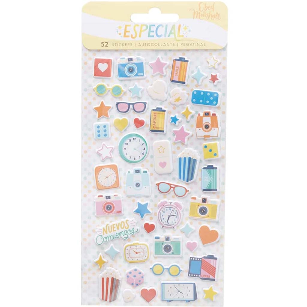 Obed Marshall Especial Mini Puffy Sticker, 52pkg