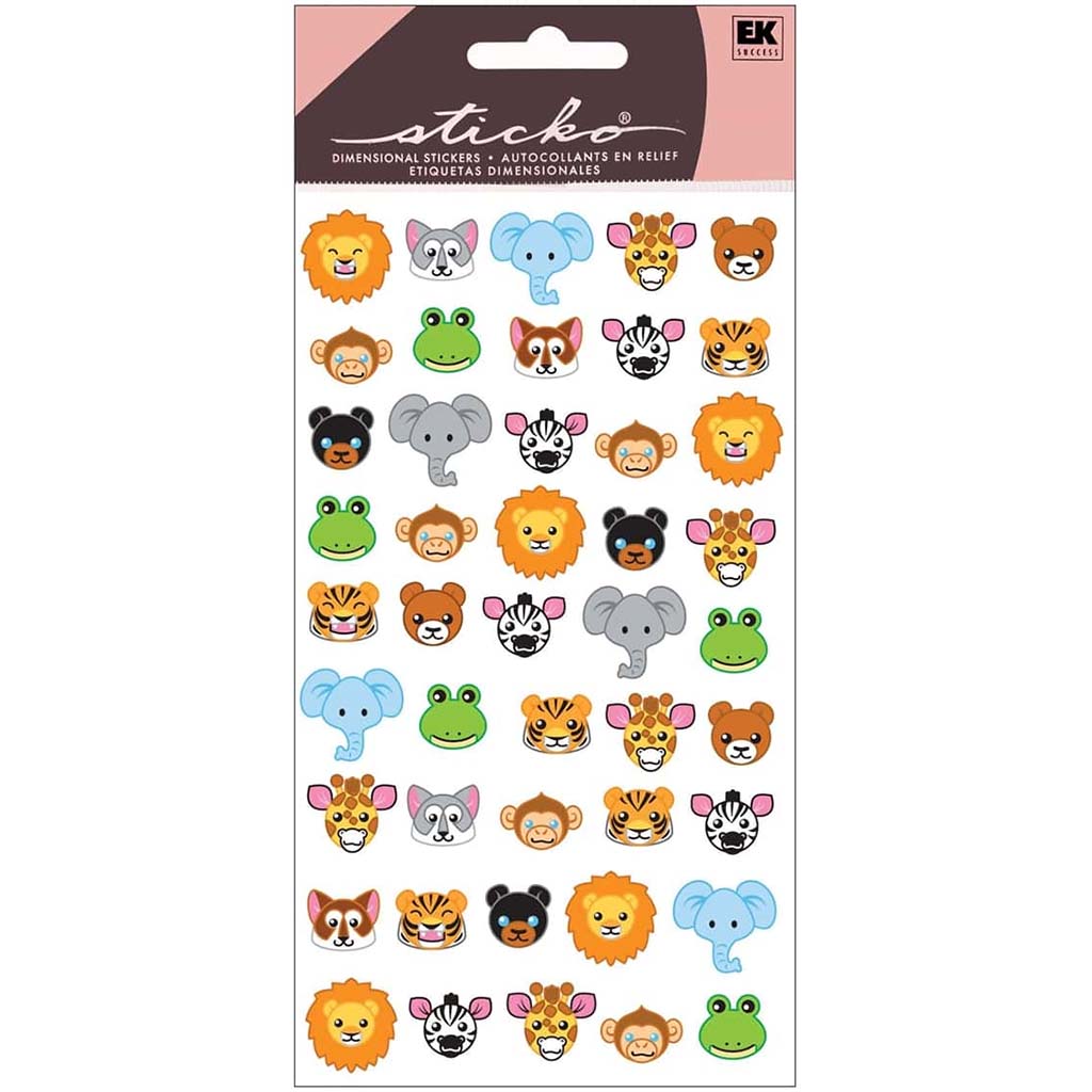 Zoo Faces Sti Sticker 45pc