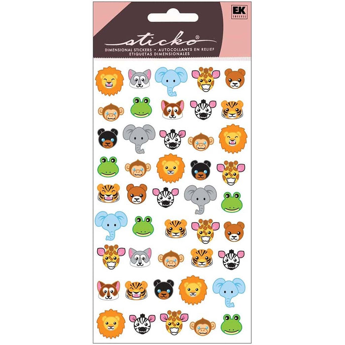 Sticko Zoo Faces Stickers Multicolor 45 Pieces