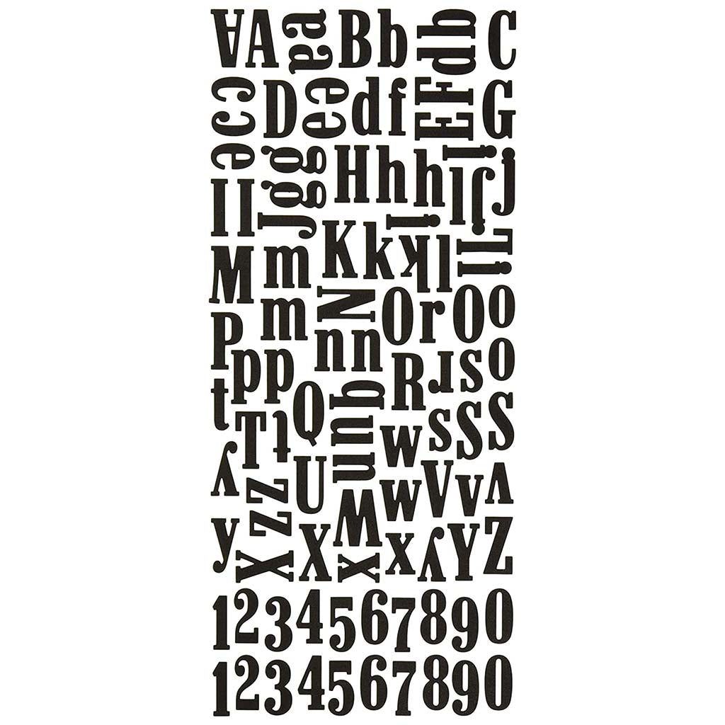 Black Foam Large Alpha Sti Sticker, 104pc