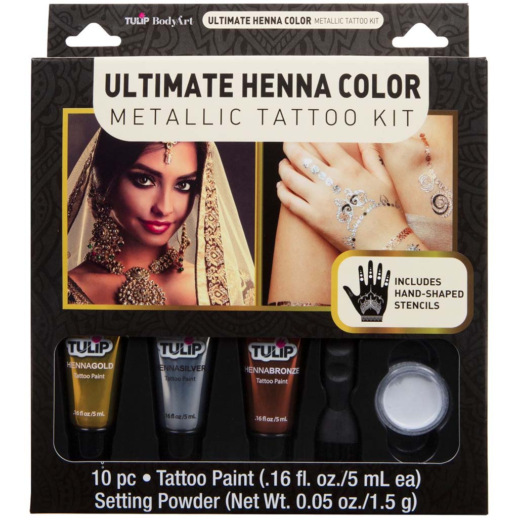 Tulip Body Art Ultimate Henna Color Metallic Tattoo Kit