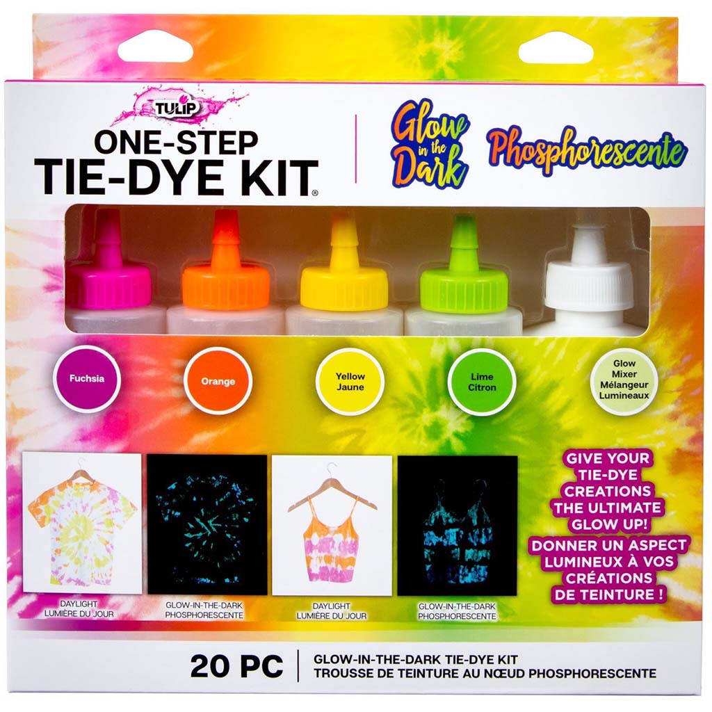 Tulip One-Step Tie-Dye Kit, Glow in the Dark, Kit, 5-Colors