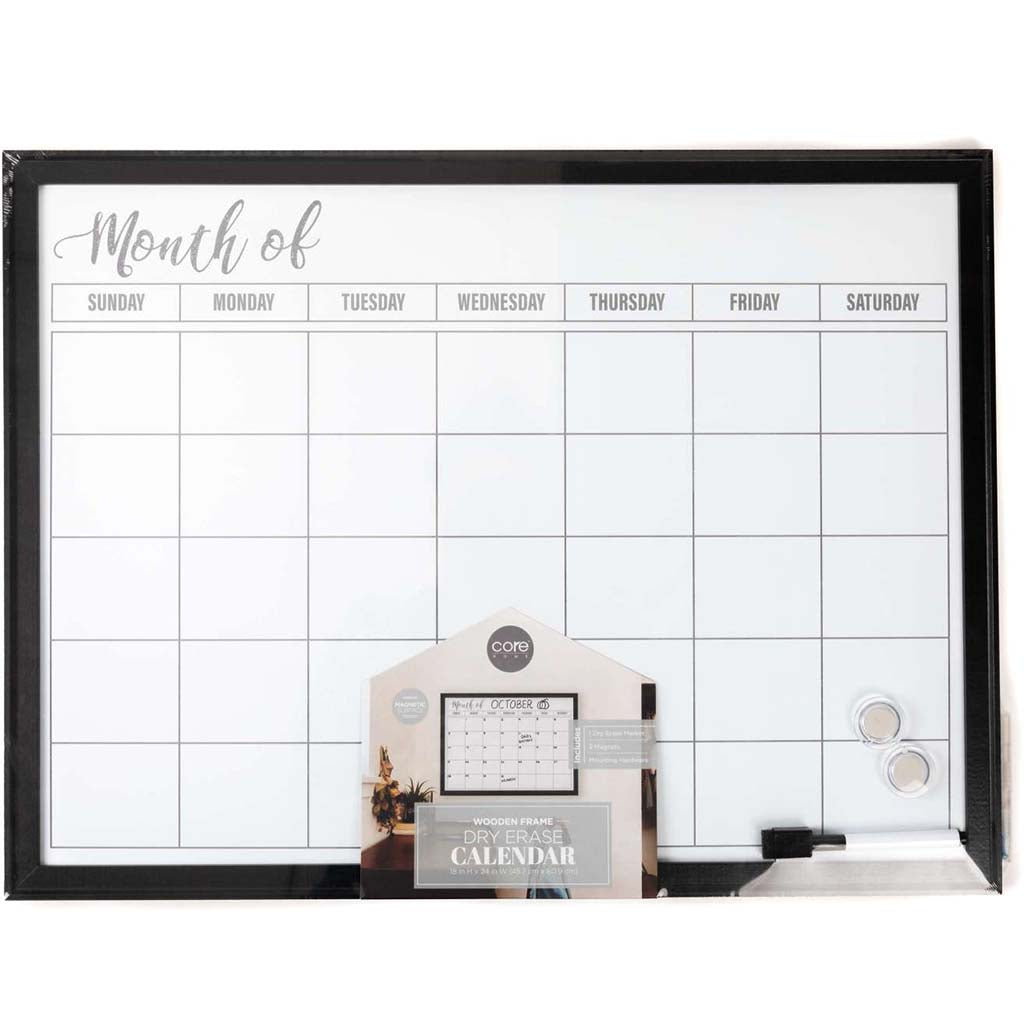 Wooden Frame Magnetic Dry Erase, 18in x 24in