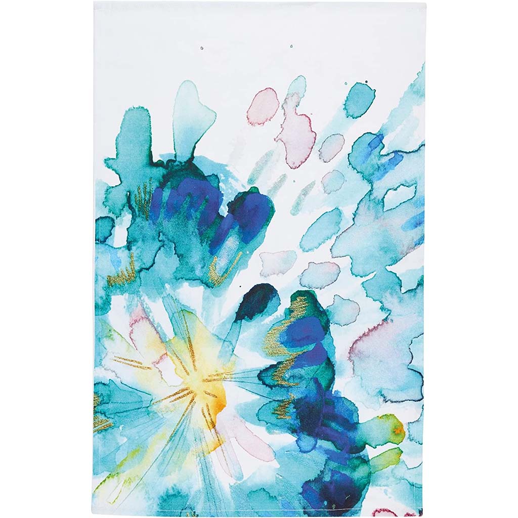 Abstract Flowers, Cotton Tea Towel