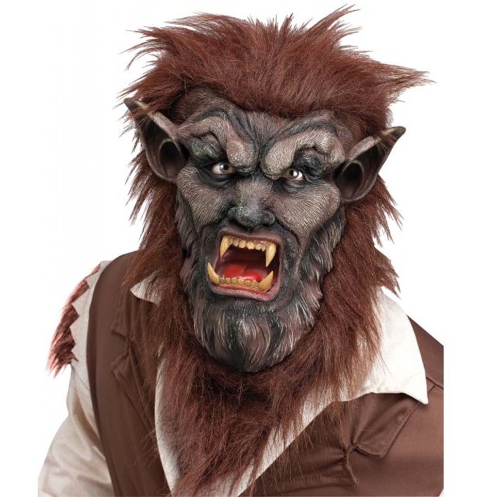 Brown Werewolf Mask with Teeth