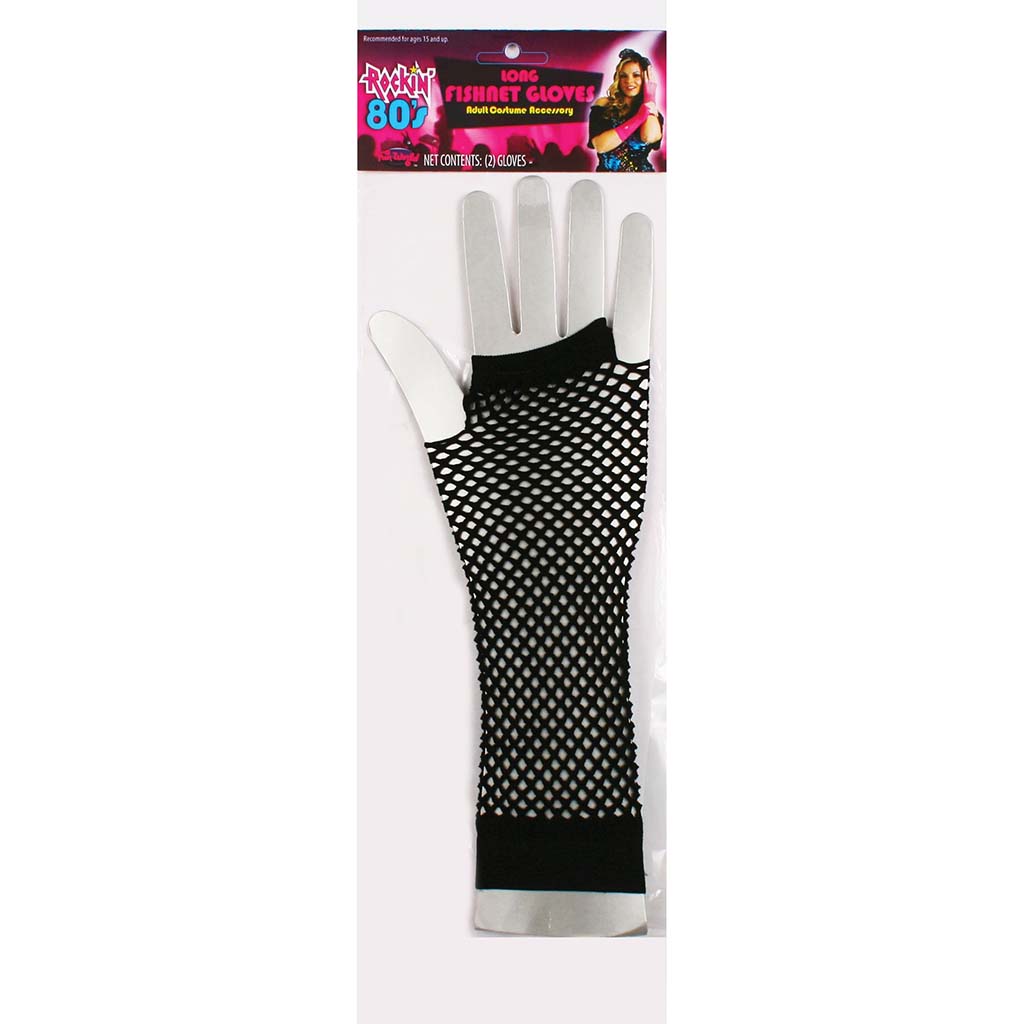 Long Fishnet Gloves Neon Green