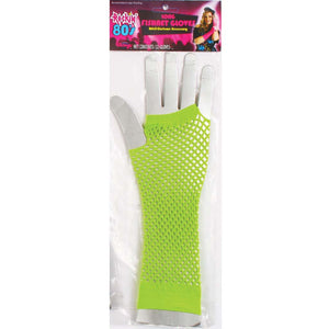 Long Fishnet Gloves Neon Green
