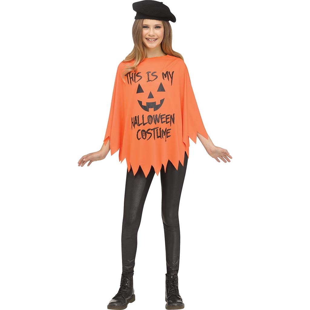 Party Poncho Child Pumpkin