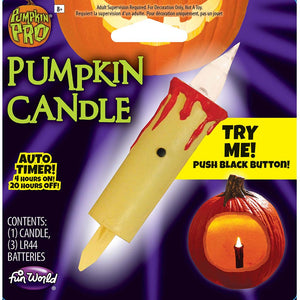 Pumpkin Candle Flicker Black with Blood