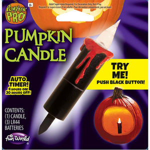 Pumpkin Candle Flicker Black with Blood