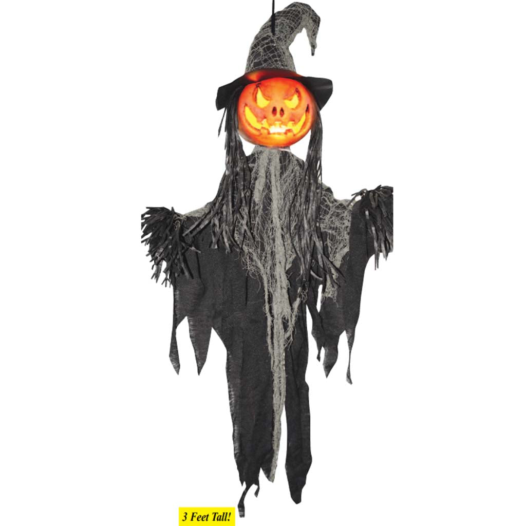 Hanging LU Pumpkin Scarecrow, 3ft