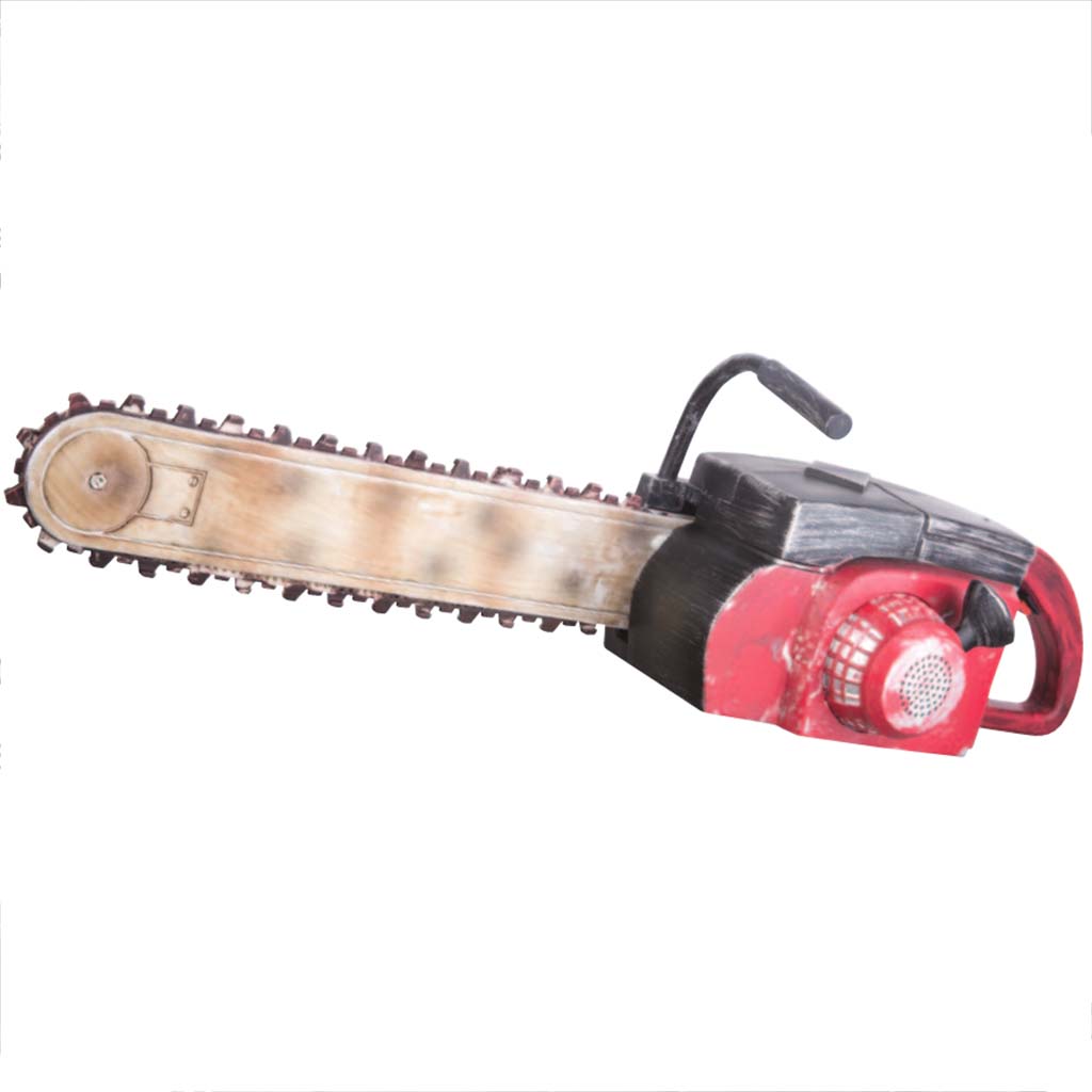Animated Decor Chainsaw-Red Rusted Finish