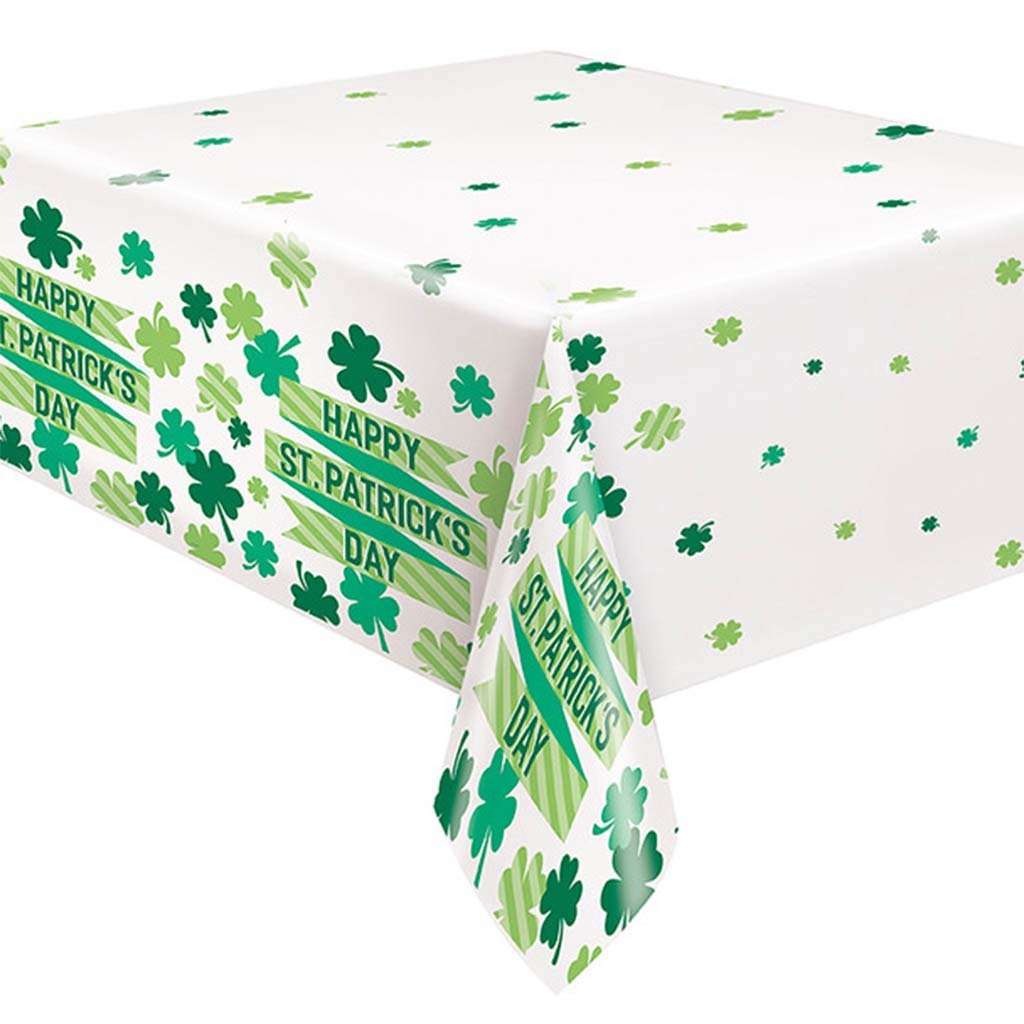 Lucky Clover Plastic Tablecover 54in x 84in