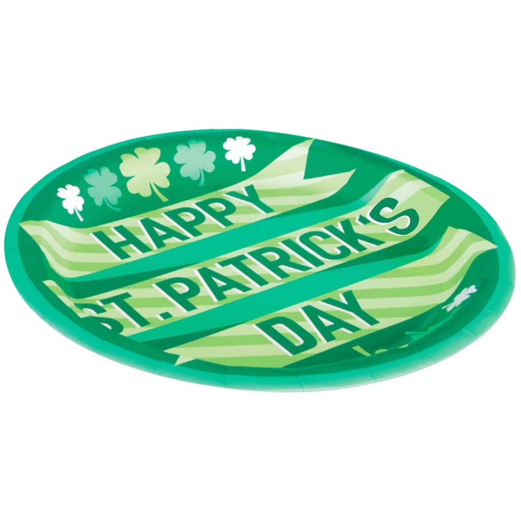 Lucky Clover St Patricks Dinner Plates 9in, 8ct