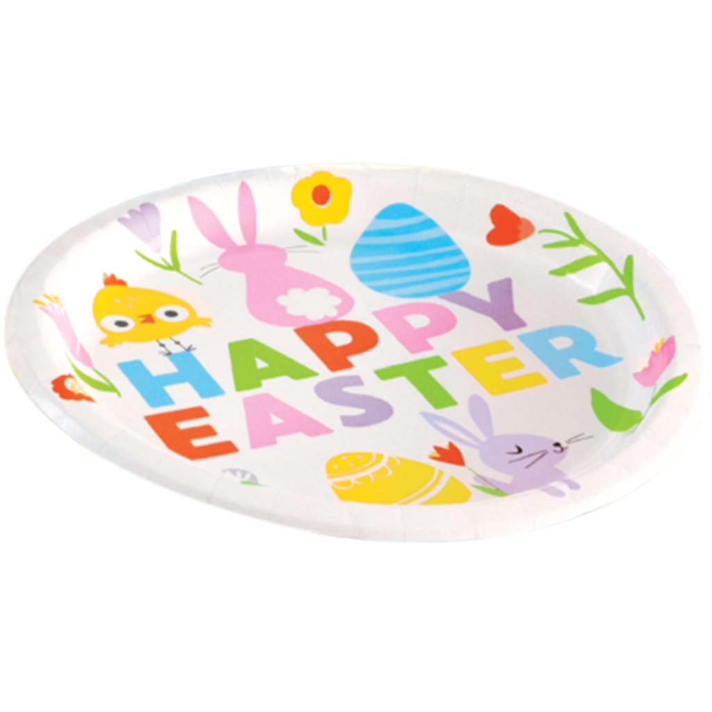 Colorful Gingham Easter Dinner Plates 9in, 8ct