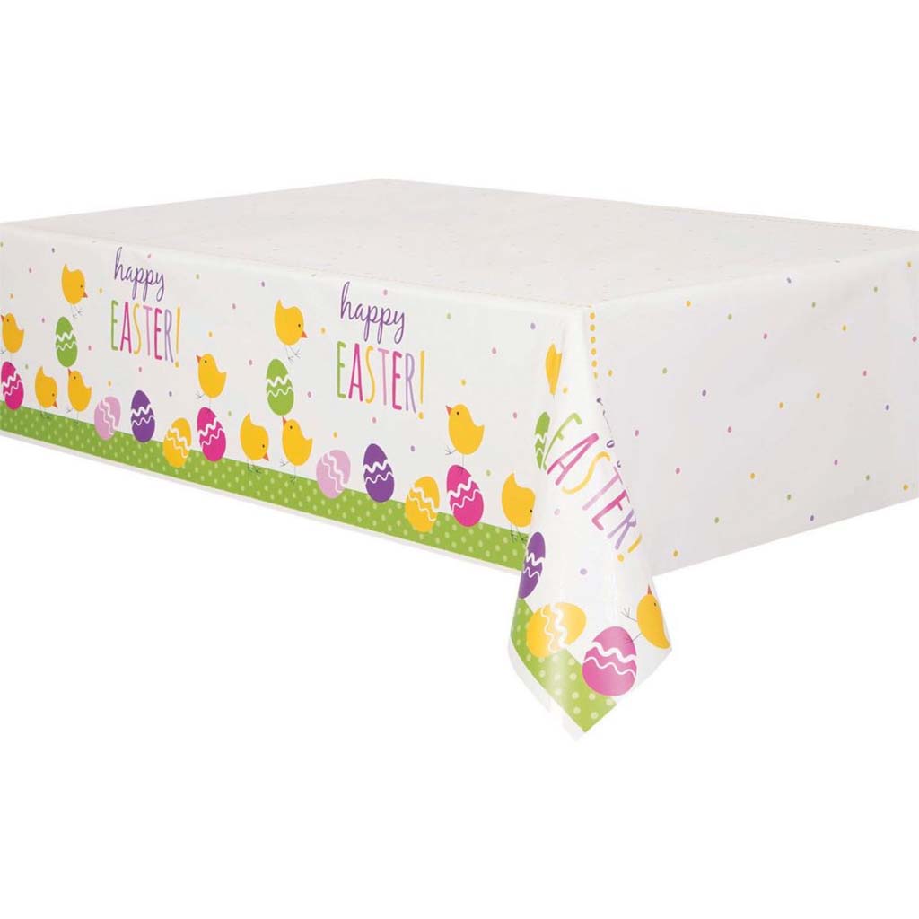 Cute Easter Plastic Tablecover, 54in x 84in