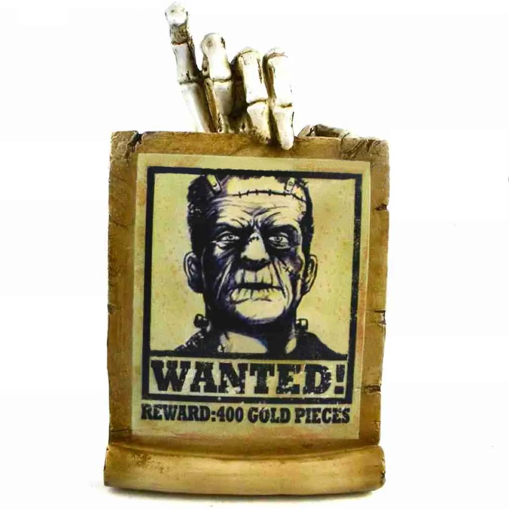 Skeleton Hand with Wanted Sign 9in