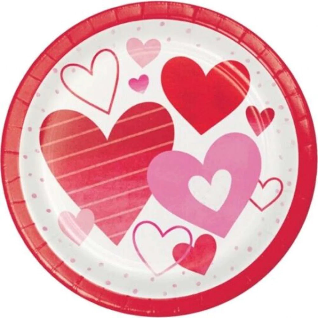 Valentines Day Dinner Plates 8ct, 9in