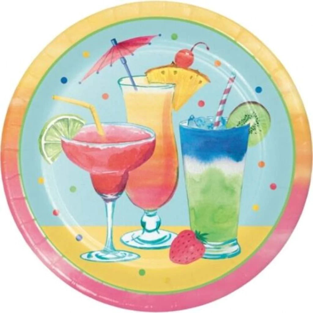 Summer Cocktail Dinner Plates 8ct, 9in