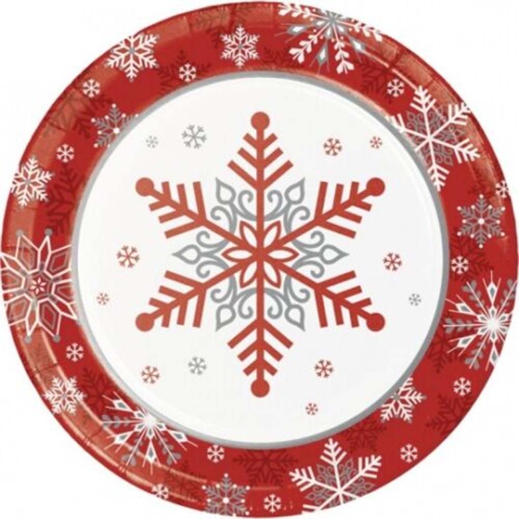 Winter Snowflake Dessert Plates 8ct, 7in