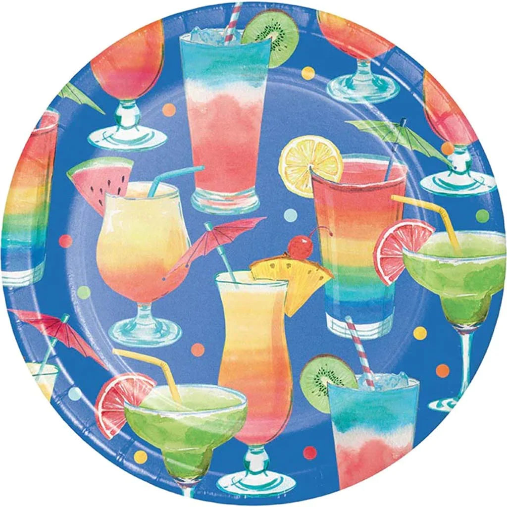 Summer Cocktail Dessert Plates 8ct, 7in